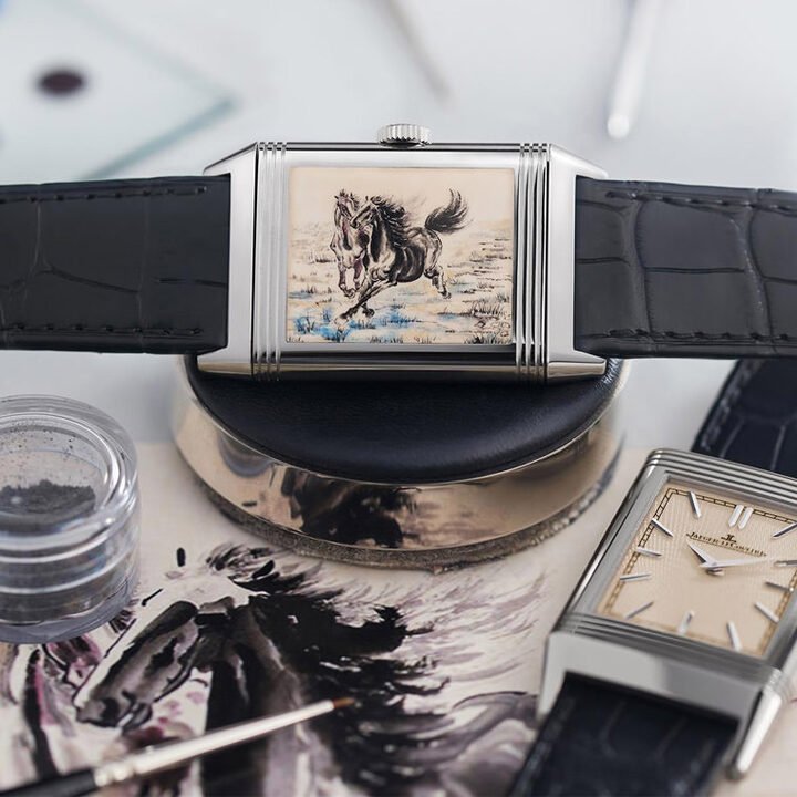 Reverso Tribute Enamel 翻转系列珐琅腕表：徐悲鸿画作 