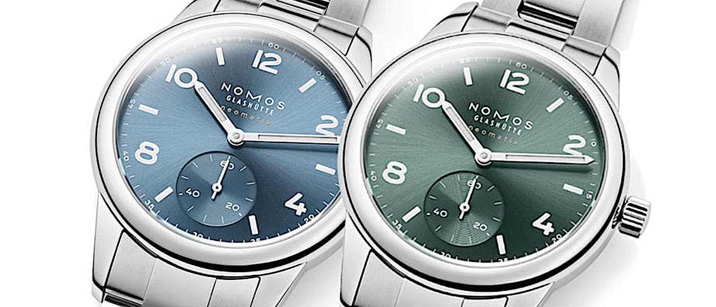 NOMOS Club运动表小表径新登场 绿面与蓝面热门人气色齐发