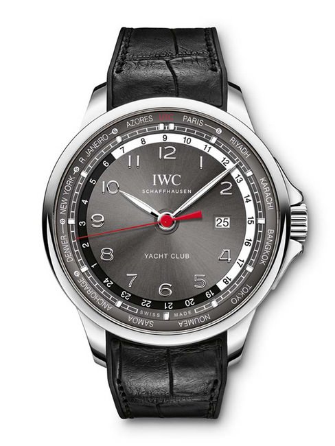 Portugieser Yacht Club Worldtimer葡萄牙系列航海精英世界时间腕表，精钢表壳搭配岩灰色表盘，精钢款式限量500枚