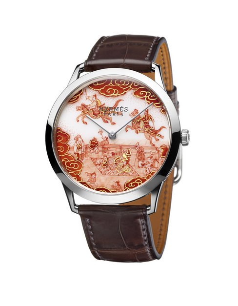 Slim d'Hermè s Koma Kurabe腕表搭载爱马仕自制H1950超薄自动上链机芯，限量12只