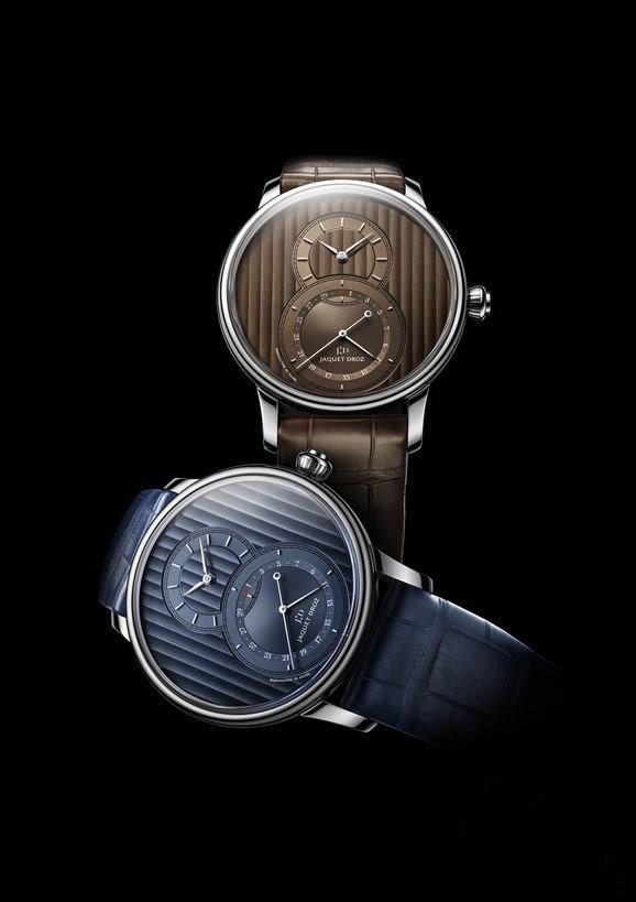 雅克德罗推出日期显示大秒针（Grande Seconde Quantième），藉由全新时标设计和新颖的色彩运用，为其标志性表款之一赋予清雅细腻的现代面貌