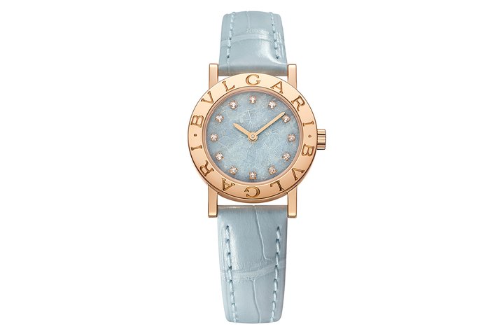 BVLGARI BVLGARI 50周年系列玫瑰金冰川蓝色鳄鱼皮腕表