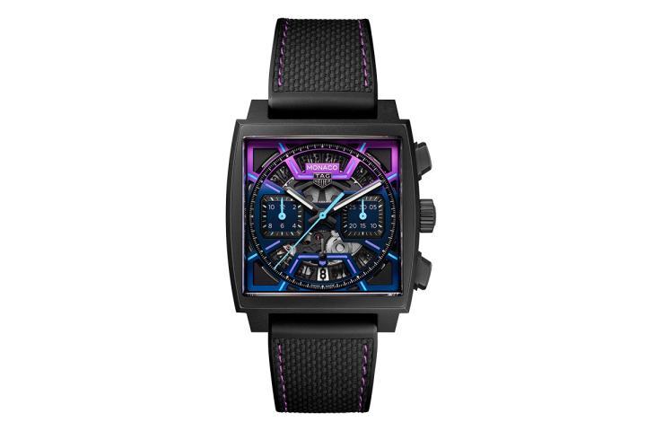 TAG Heuer Monaco 镂空计时腕表电光紫限量版