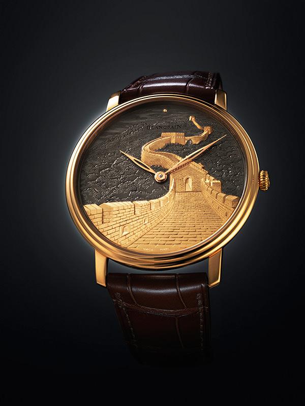 Villeret经典系列大马士革镶金工艺长城腕表