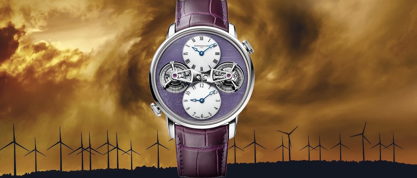 珍稀材质与双陀飞轮的诗意美学：Arnold & Son Double Tourbillon紫龙晶白金腕表