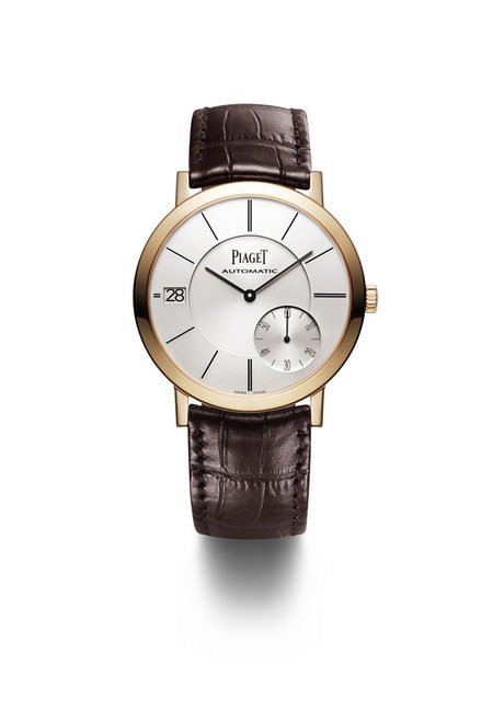  PIAGET Altiplano Date腕表，40毫米，18K玫瑰金表壳，镀银表盘，搭配黑色巴顿时间刻度及指针