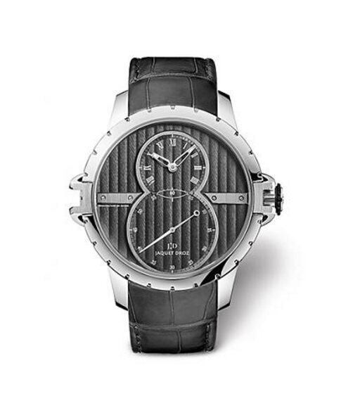 精钢运动大秒针腕表 Grande Seconde SW Steel J029020243，炭灰色日内瓦条纹表盘；时标经过Super-LumiNova BG W9夜光处理；精钢表壳，表冠经橡胶铸模处理；自动上链机芯；动力储存约68小时；