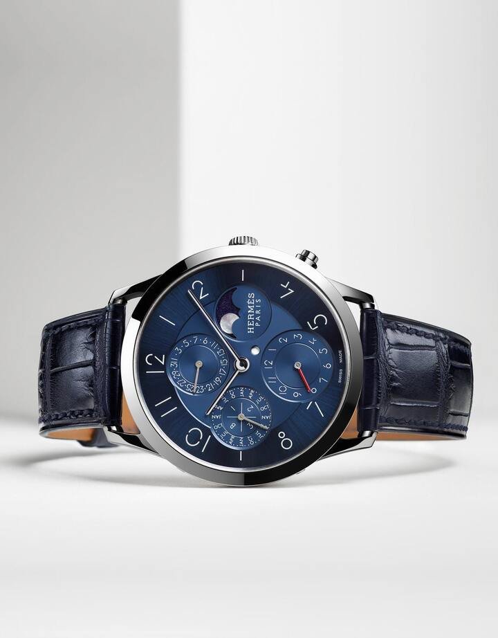 HERMÈS 爱马仕 SLIM D'HERMÈS QUANTIÈME铂金万年历腕表