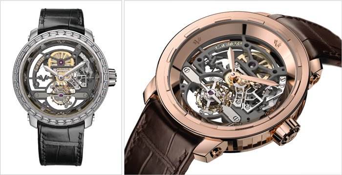 DeWitt TWENTY-8-EIGHT 镂空陀飞轮高珠宝表和玫瑰金表