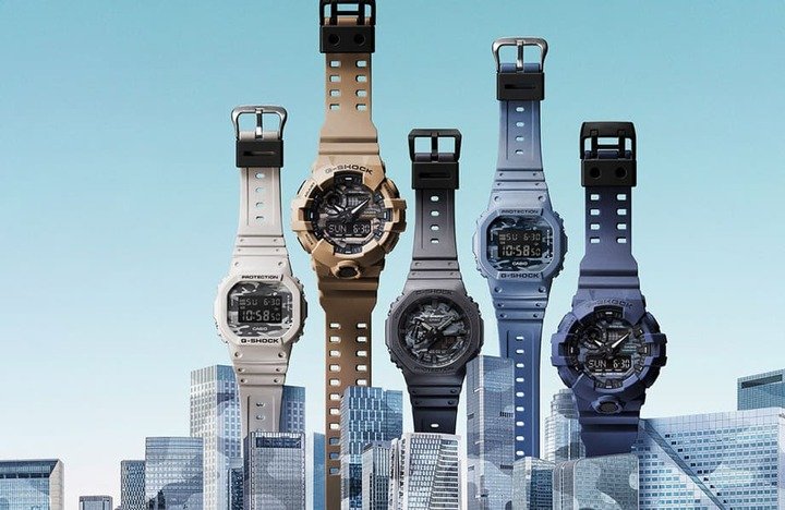 G-SHOCK在2022年初发表迷彩系列新品，范围遍及DW-5600、GA-2100和GA-700等系列，让喜爱军风的人一见倾心。
