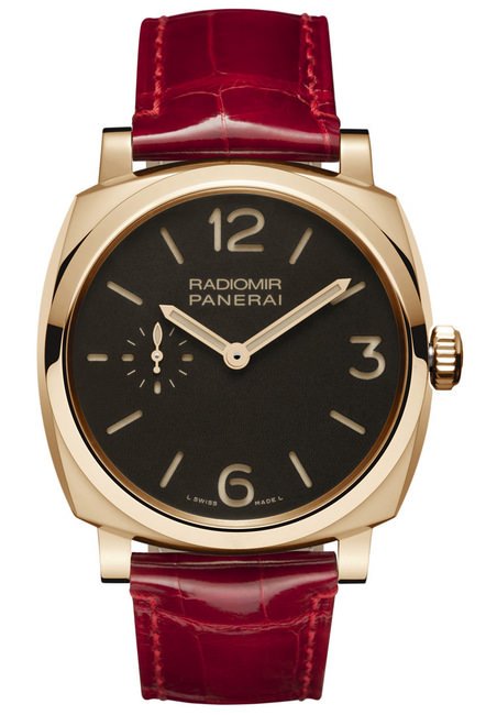 Radiomir 1940 Oro Rosso 红金腕表PAM00513是沛纳海位于诺沙泰尔制表厂生产的一系列机芯中最小巧纤薄的型号