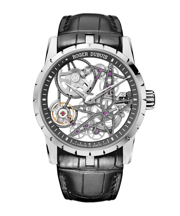给他： Excalibur 42 白金自动上链镂空腕表