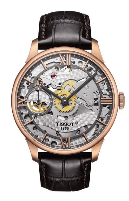 TISSOT Chemin des Tourelles Skeleton 杜艾尔系列镂空小秒针腕表， 搭载瑞士制手动上链机械机芯