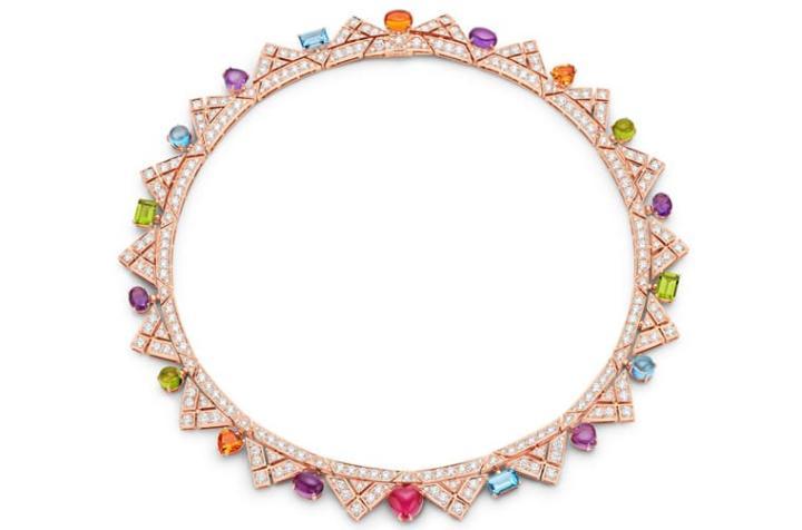 Allegra系列彩宝与钻石项链。