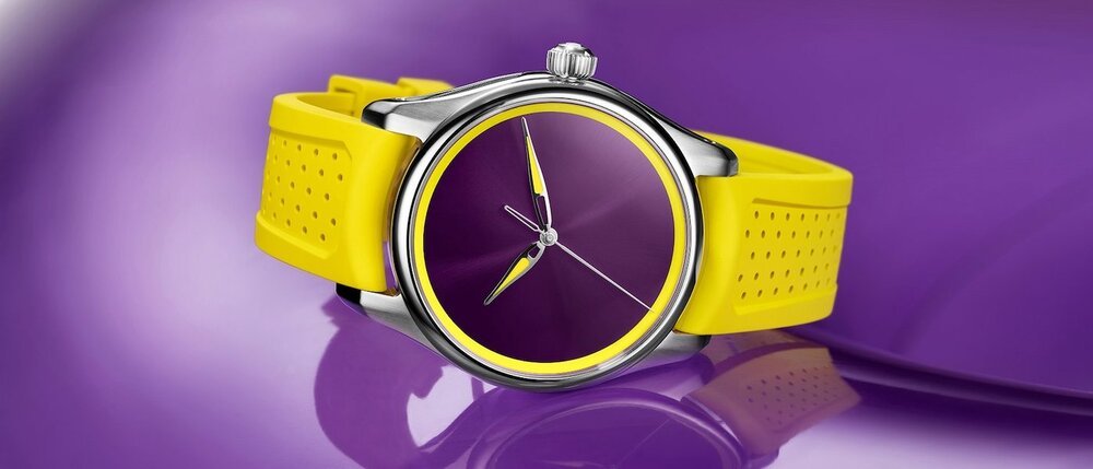 不掩鲜活本色，撞色焕新夏日：H. MOSER & CIE. 开拓者大三针 Sun Berry 腕表