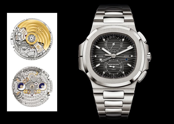 左: MVT CH 28 250 C FUS - 右: Nautilus Travel Time 计时码表 (ref. 5990/1A) 