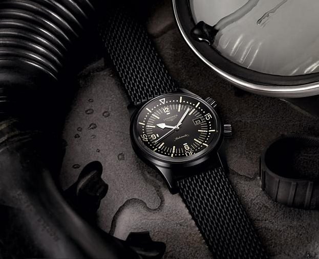 LONGINES推出结合摩登现代设计以及传统优雅和性能兼具的全新黑色PVD镀层版本。 LONGINES长期参与那些重要探险先锋的超越极限旅程，尤其是水下世界的探索