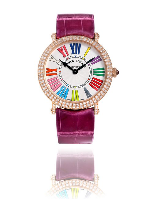FRANCK MULLER Infinity Ronde Color Dreams in 18K Rose Gold with diamonds 高雅的表壳线条轮廓配上名贵鳄鱼皮表带