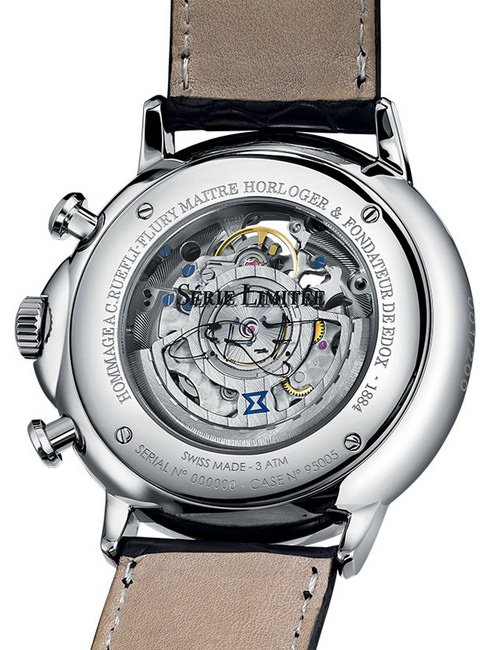  New Les Bemonts CR-F匠心镂空腕表每只表款后底盖都隽刻着品牌创办人Ruefli-Flury 的缩写及限量编号