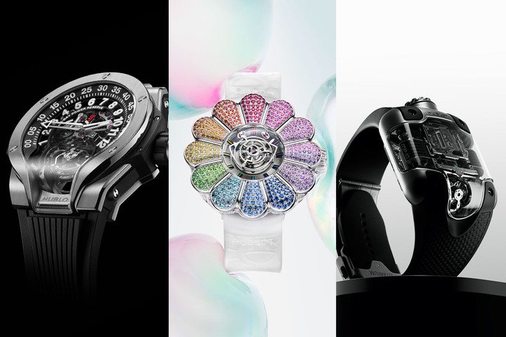 Hublot MP 系列的近期作品包含以双逆跳搭配陀飞轮的 MP-13、与现代艺术家村上隆合作打造的 MP-15 中置陀飞轮蓝宝石腕表，以及 MP-10 双垂直上链陀飞轮腕表，皆展现独到的机械美学与功力。