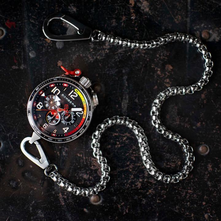 BOLT-68 Racing XL在按把的设计相当人性化，让佩戴者能简单快速操作腕表功能。此外，秒变怀表的独家快拆装置，也让BOLT-68 Racing XL的风格更为多元