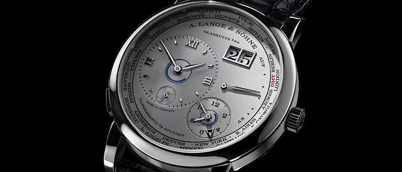 朗格Lange 1 Time Zone两地时间手表新增专卖店限定铂金银灰面