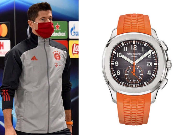 Robert Lewandowski佩戴PATEK PHILIPPE Aquanaut 5968A