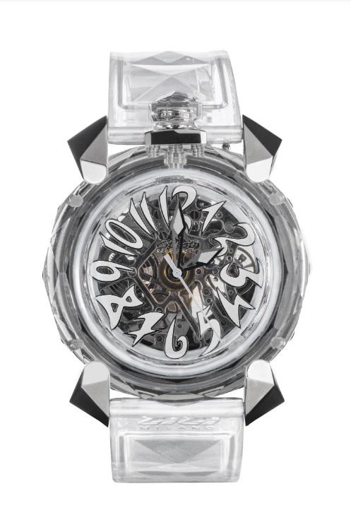 “华丽欧陆”展区集合起源于欧洲的经典及优雅手表品牌，包括意大利品牌Gagà MILANO带来的水晶腕表。
