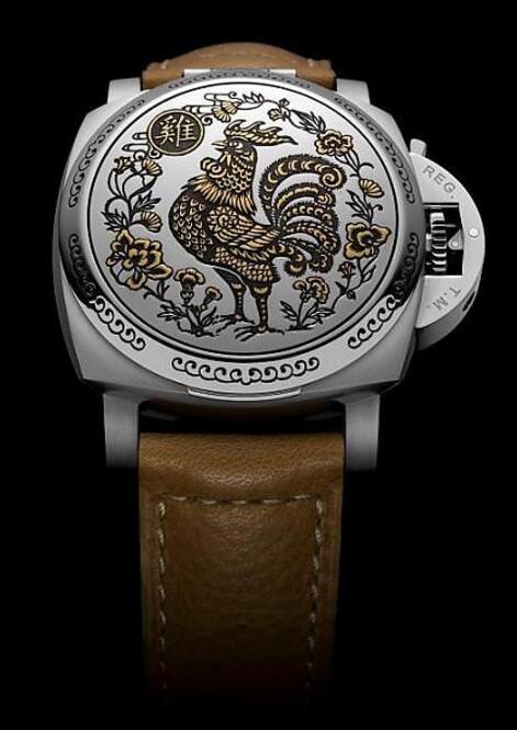 沛纳海这只鸡年生肖主题表是品牌中国生肖系列中的第九款作品也是首枚鸡年表