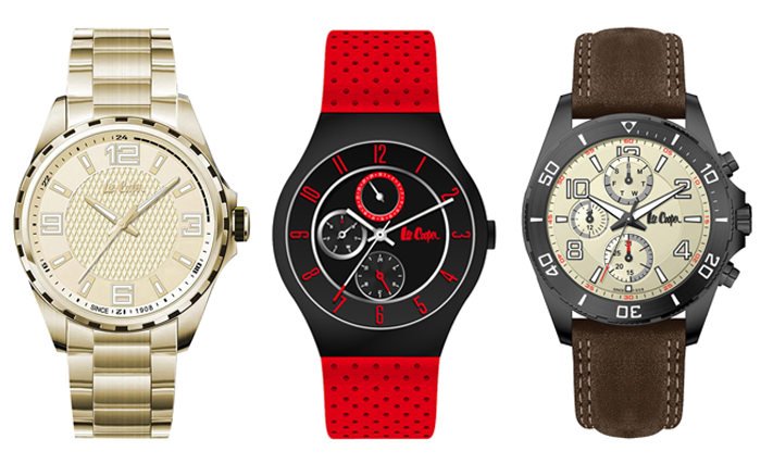 由左至右：Lee Cooper Watches全新 Holyport、Derby 及Norwich 腕表