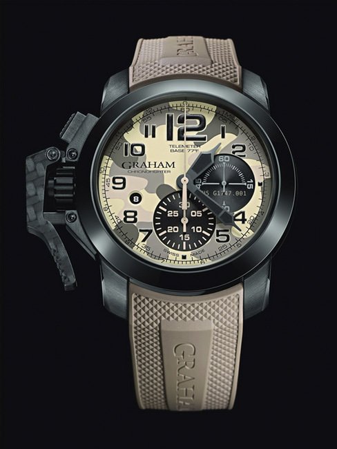 Chronofighter Oversize Black Arrow均备有借由声音传送速度来测量距离的测距仪比例尺