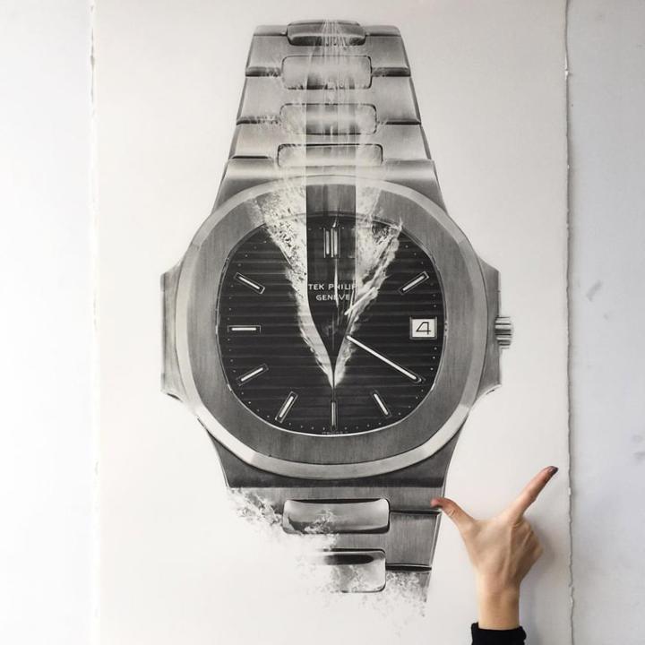 Kraulis笔下的一只Gérald Genta设计的百达翡丽经典金鹰腕表