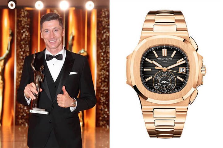 Robert Lewandowski佩戴PATEK PHILIPPE金鹰5980/1R 