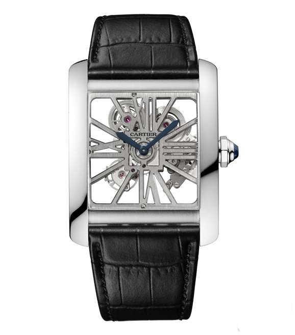 Tank MC镂空腕表，钯金 9611 MC型机芯