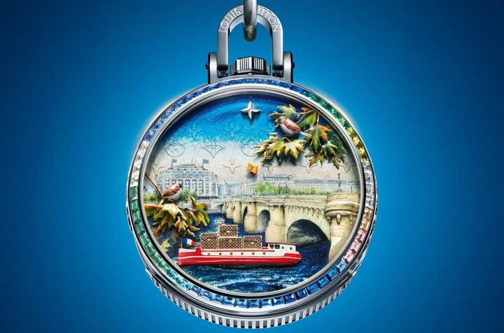 Escale au Pont-Neuf怀表为致敬路易威登发源地巴黎与Pont-Neuf总部，融合品牌170年工艺传承与探索精神，展现经典制箱艺术与旅行文化精髓。
