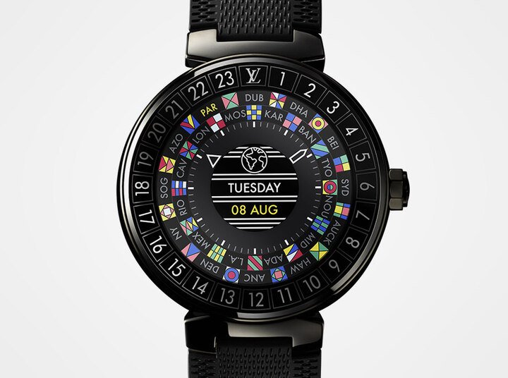 新版Tambour Horizon的面盘背景可选模式愈来愈多，包括My Digital Monogram或类似Spin Time机械表的面盘，佩戴者都可任意改变