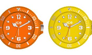 绿色、橙色、黄色和粉色Ice-Clock时钟