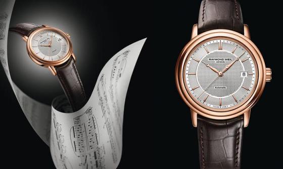 Raymond Weil蕾蒙威Maestro 经典大师系列玫瑰金大三针腕表