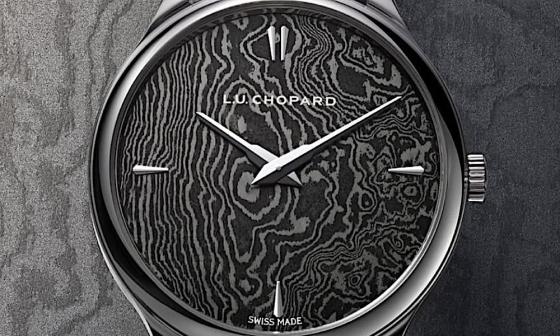 萧邦 L.U.C 面盘中的武士之魂 160 层大马士革钢淬炼的独特云纹