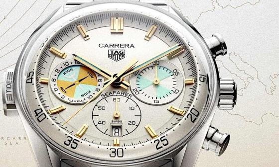 居然和 Abercrombie & Fitch 有不解之缘？TAG Heuer Carrera Seafarer 潮汐显示计时腕表