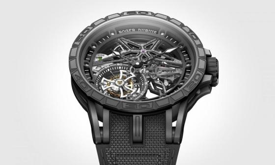 罗杰杜彼与倍耐力再次发表新作Excalibur Spider Pirelli单飞行陀飞轮，此次的亮点在于表款配置了一个具有七条替换表带的特殊表盒，这些表带同样承载着获胜轮胎的标志颜色