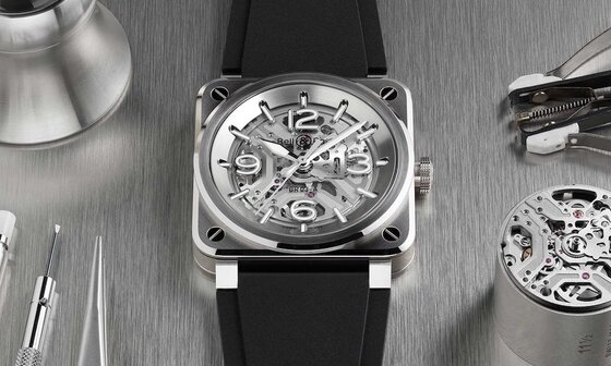 方形锋芒，全透镂空：BELL & ROSS BR-03 Skeleton Steel