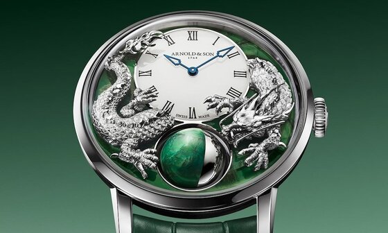 碧石盘龙，逐月观星：ARNOLD & SON Luna Magna Platinum Dragon Verdite