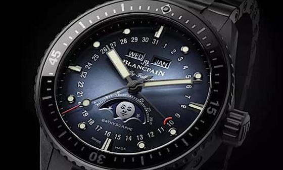 宝珀缔造潜水表新纪录！首次五十㖊“陶瓷壳全日历月相”复杂功能组合