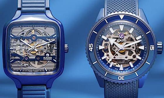 雷达表推新款真我方形和库克船长蓝色陶瓷三针表