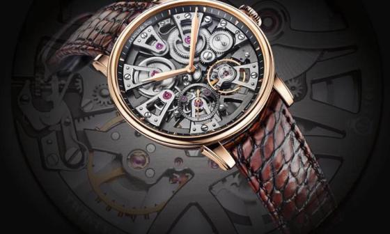 ARNOLD & Son的Nebula镂空表2019年改成38mm重新出发，以更符合现代趋势的中型尺寸，搭配手表既有的对称美学设计，吸引市场爱表男女的关注