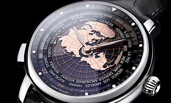 万宝龙明星传承世界时区手表改换新色面盘带人畅行全球