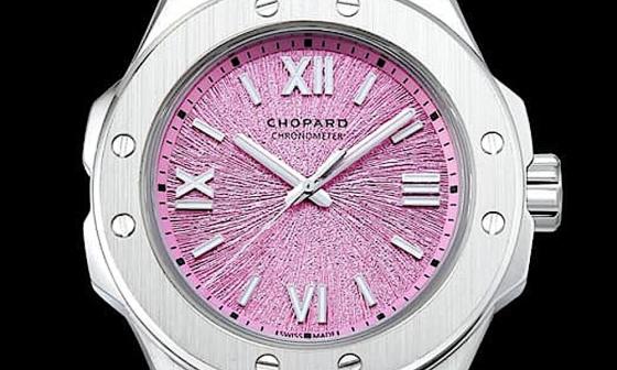 萧邦Alpine Eagle三针表以阿尔卑斯山茉莉花为灵感 崭新换上粉红面盘