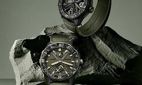 雅典表Diver系列套用OPS主题 以卡其绿色军风崭新登场