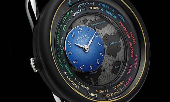 爱马仕Arceau世界时间手表因一个原因面盘换上缤纷彩色